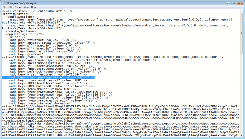 Set SDRSharp Sample Rate