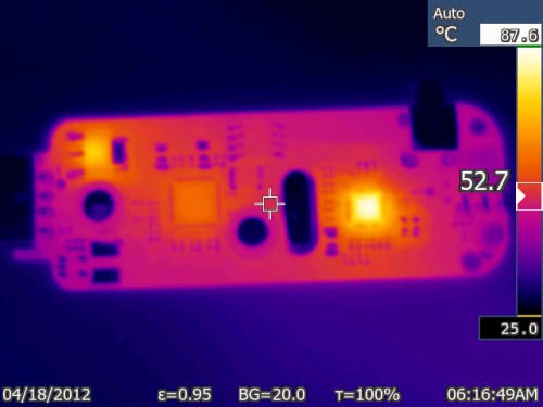 RTL-SDR Heat Dissipation as seen by a Thermal Camera
