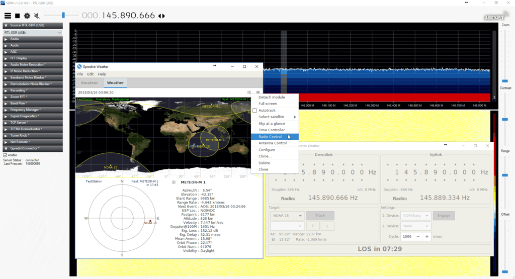 Connecting to GPredict using the GPredictConnector SDR# Plugin