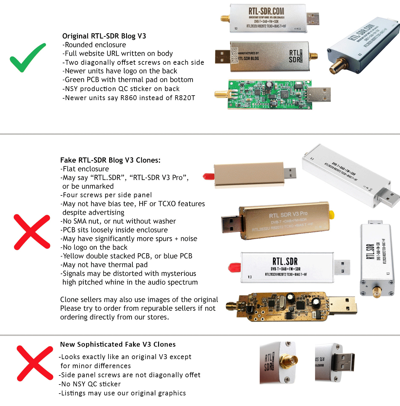 Watch out for new RTL-SDR Blog V3 Counterfeits