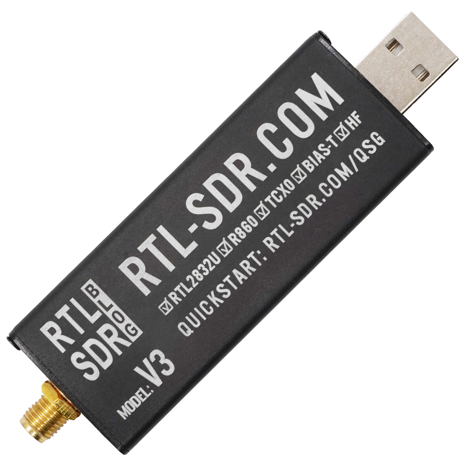 RTL-SDR Blog V3 SDR dongle R820T2 tuner RTL2832U 1 ppm clé USB TCXO HF  Royaume-U