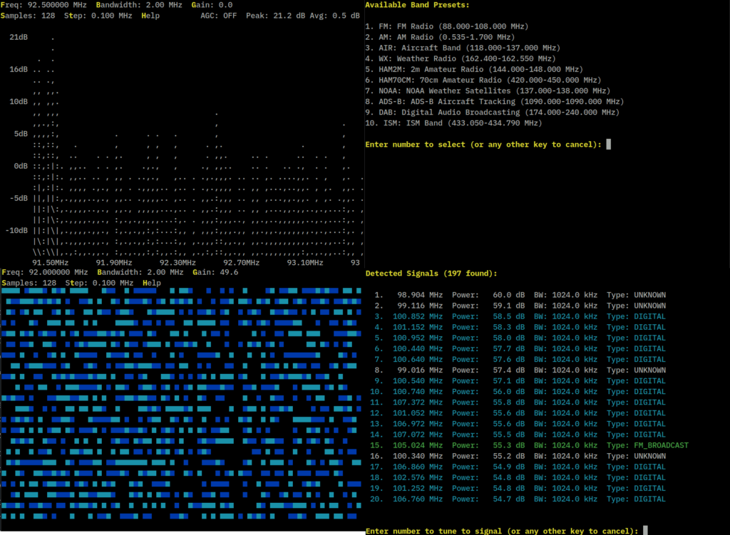 Some PySpecSDR Screenshots